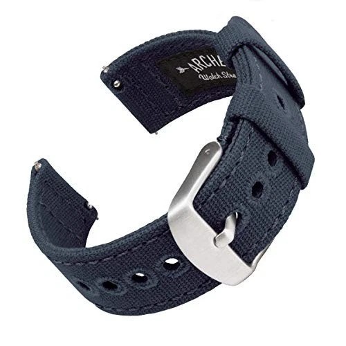 Canvas Quick Release Watch Bands Faded Olive, 22mm