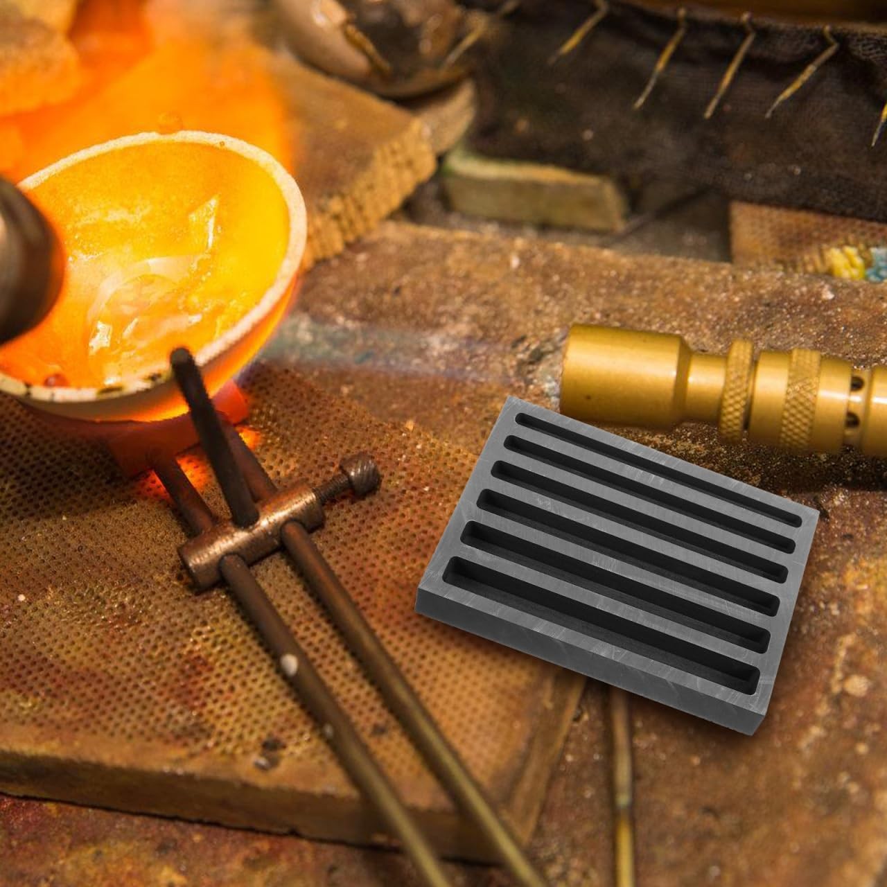 1Pc Graphite Shape Molds Gold Mold Silver Ingot Melting Casting Moulds Furnac…
