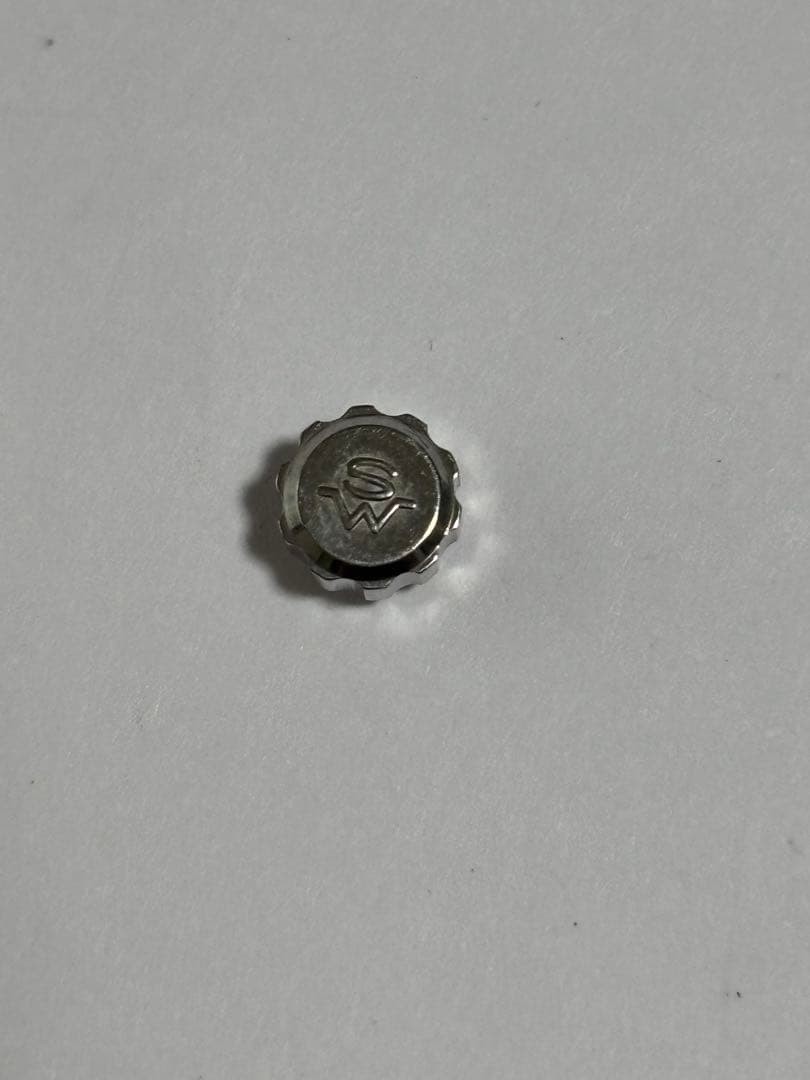 Seiko wristwatch, silver crown with SW mark, unused.