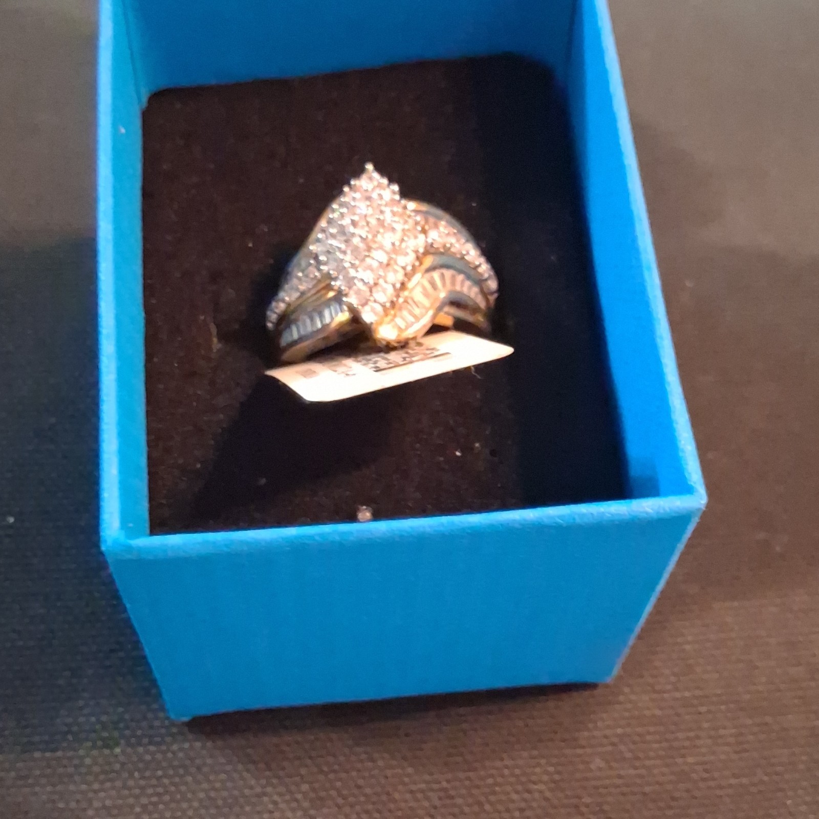 Bella Luce 925 Sterling Silver Wave Band Ring Size 6 Clear CZ Pavé Stackable