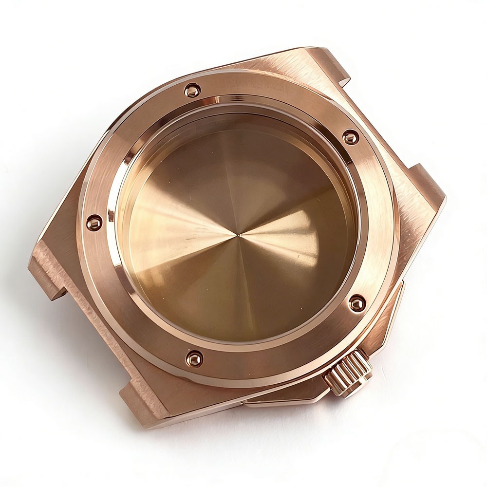 20ATM Tandorio 40mm Sapphire Dive Watch Case Set Rose Gold Fit NH35 NH36 NH38