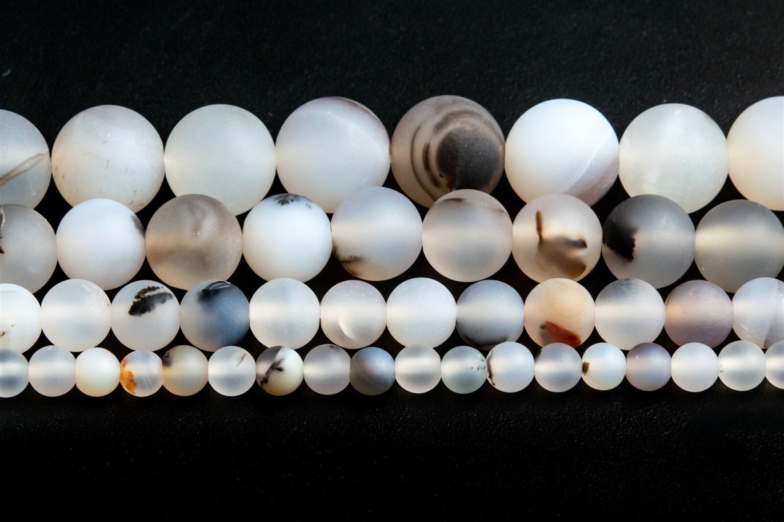 Natural Matte Flower Agate Beads Grade AAA Round Loose Beads 4/6/8/10MM
