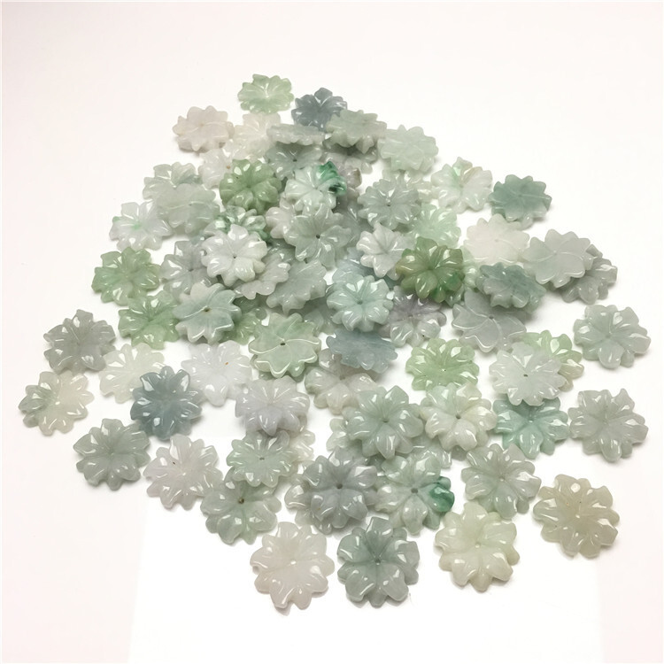 10pcs Natural Jadeite A Grade Jade Pendant DIY Loose Bead Sunflower Wholesale
