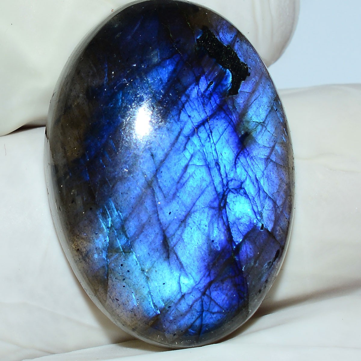 Blue Lightning Trapped~ 6 Pcs Natural Labradorite Rich Blue Shine Oval Gemstones