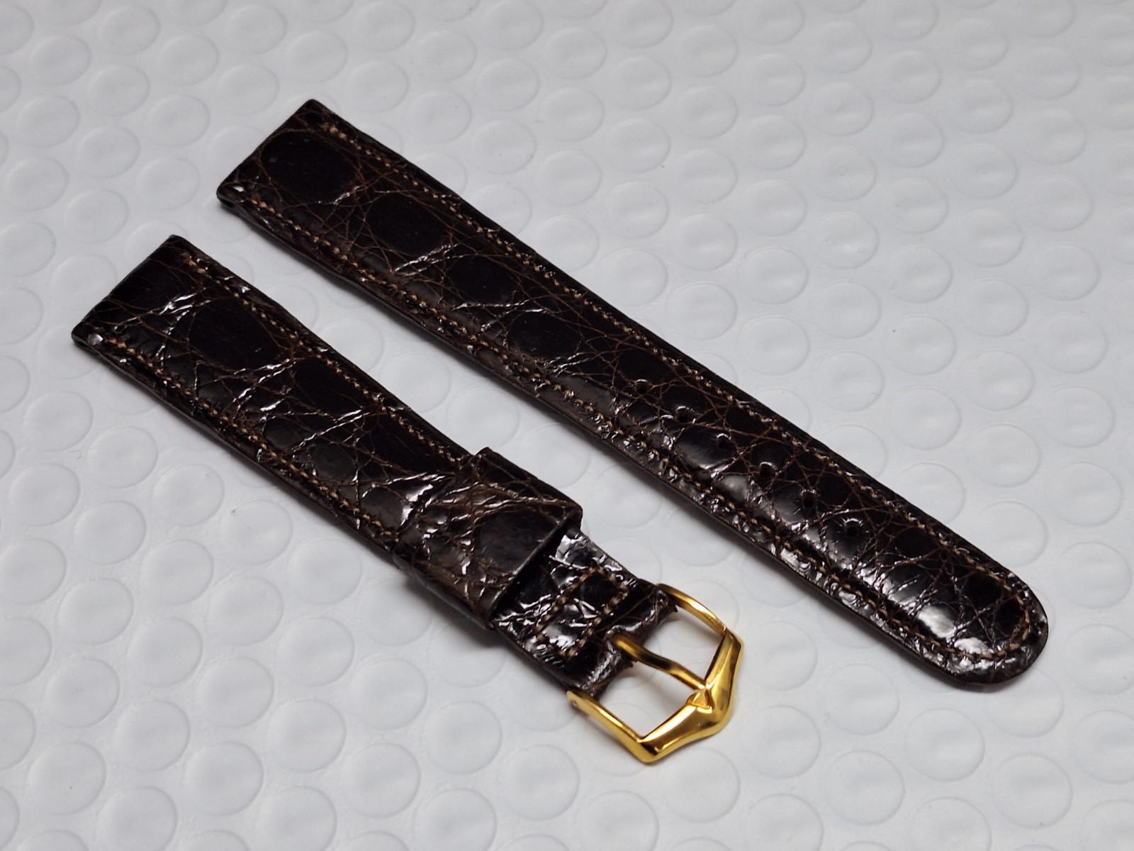 JB Champion Dark Brown Brazilian Crocodile Leather Watch Band Strap 3/4″ LONG