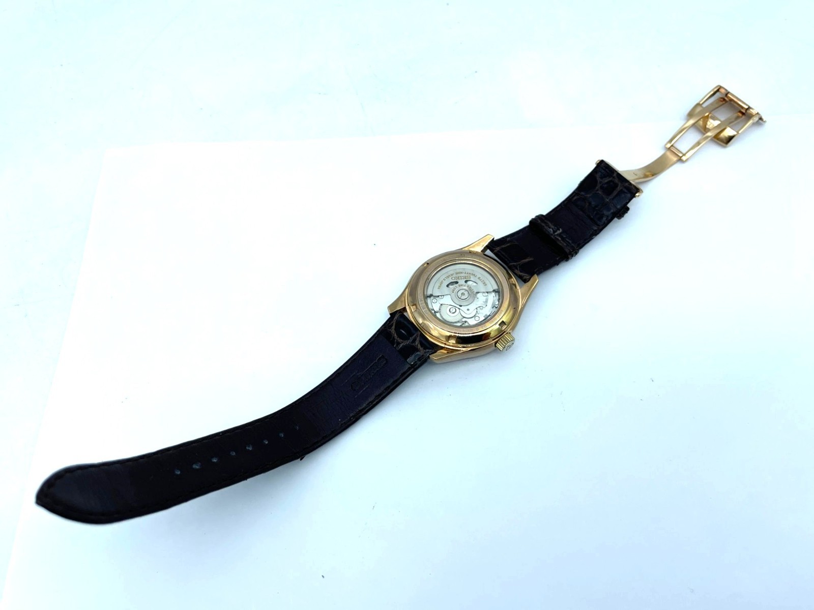 Near MINT SEIKO PRESAGE Automatic Watch Rose Gold 6R27-00B0 SARW004 New Band