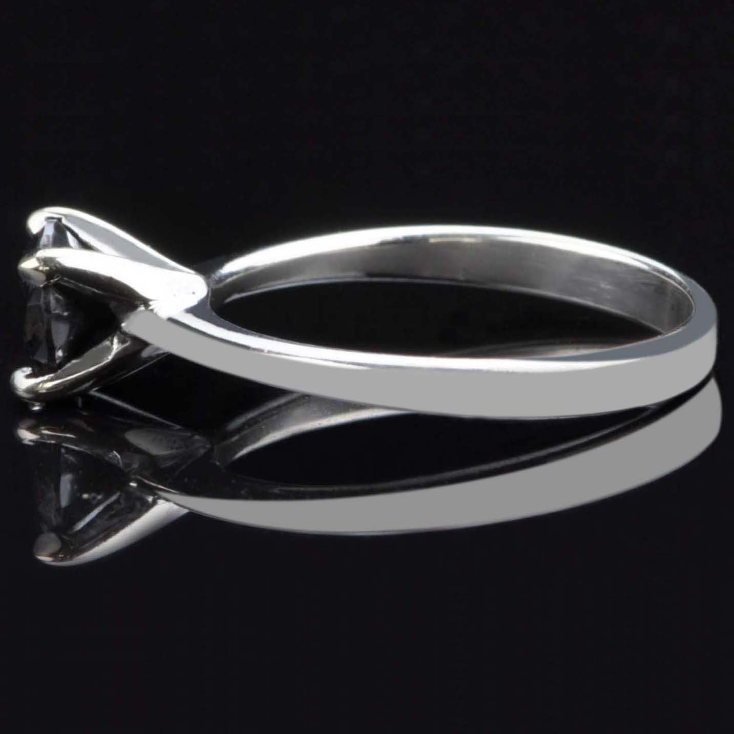 1.50 Cts. Natural Jet Black Certified Diamond Ring In 925 Silver – Tariffs Free