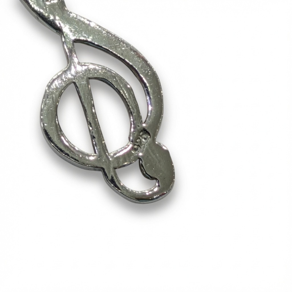 1.4 Gram 925 Sterling Silver Treble Clef Music Note Charm