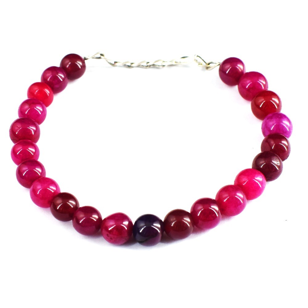 100.00 Cts Single Strand Pink Ruby Beaded Excellent Bracelet VK 50 E752
