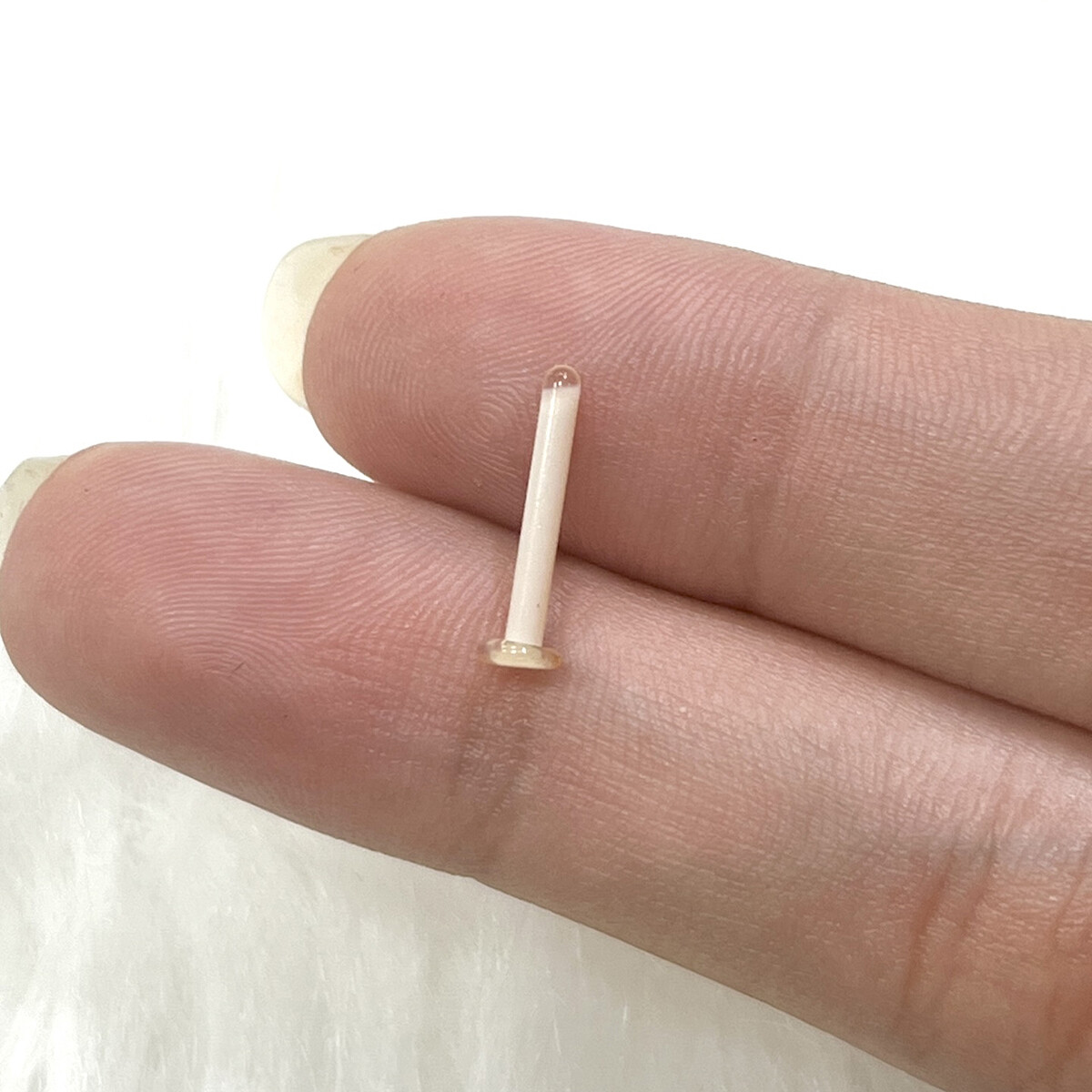 Nose Retainer Stud Ring Flesh Tone Glass Cartilage Earrings Piercing Retainer