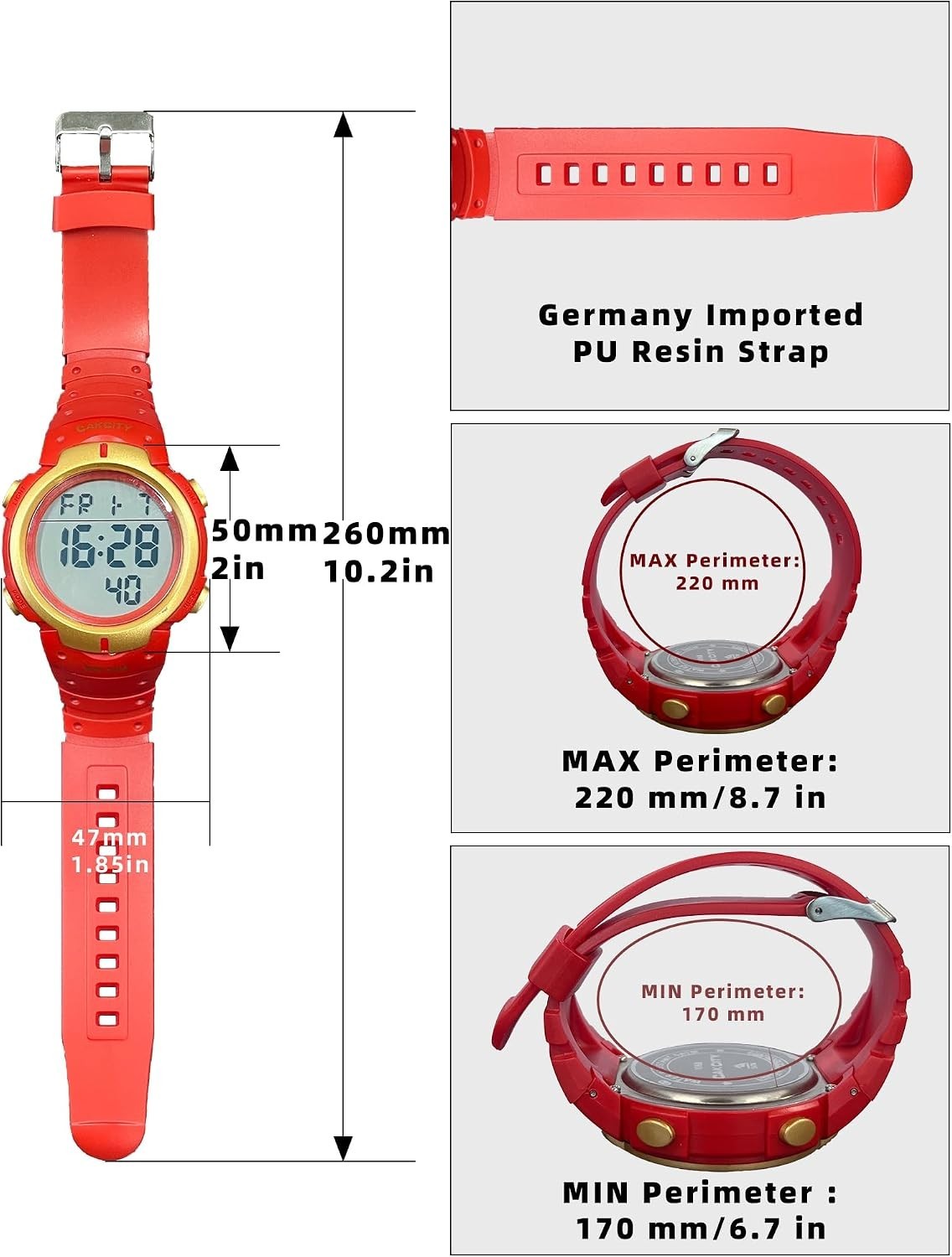Stylish 50M Water Resistant Men’s Sports Watch with Stopwatch & LED Display