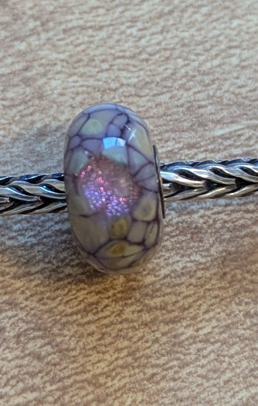 Authentic Retired TrollBeads Purple Flower Mosaic