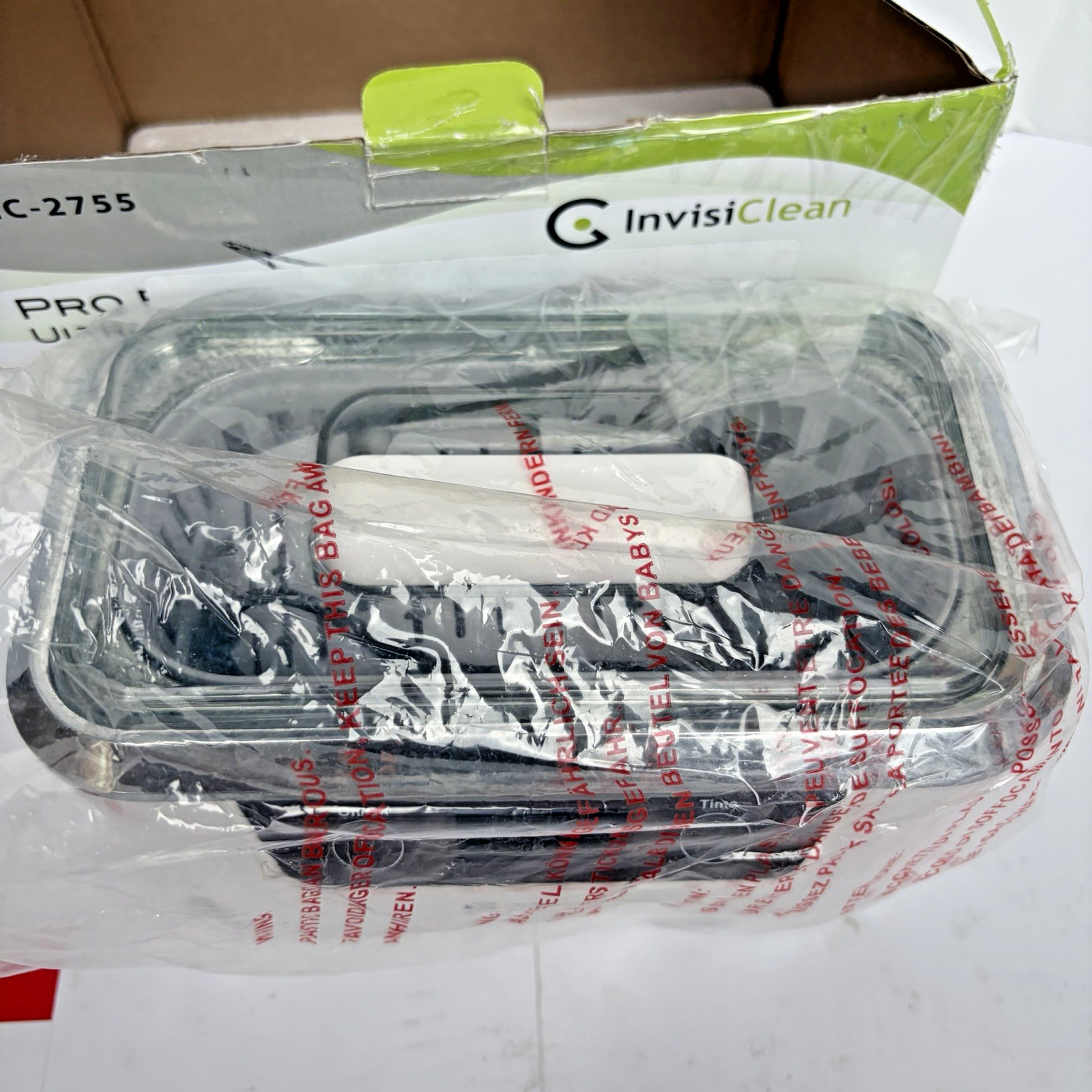InvisiClean Pro Elite Ultrasonic Cleaner IC-2755 800mL Digital Jewelry Open Box