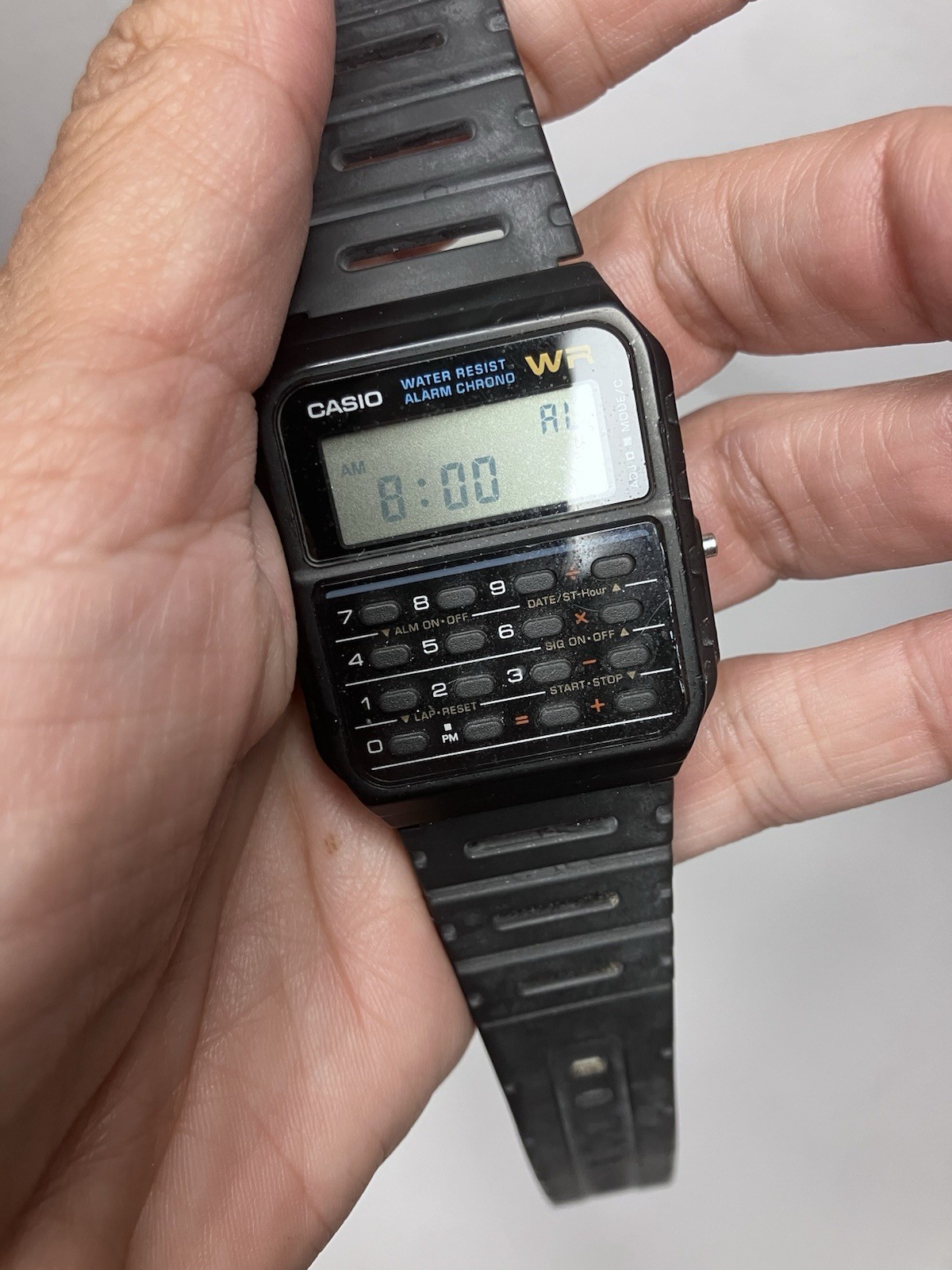 Vintage Casio 3208 CA-53W Calculator Watch Digital Alarm Chrono Stranger Things