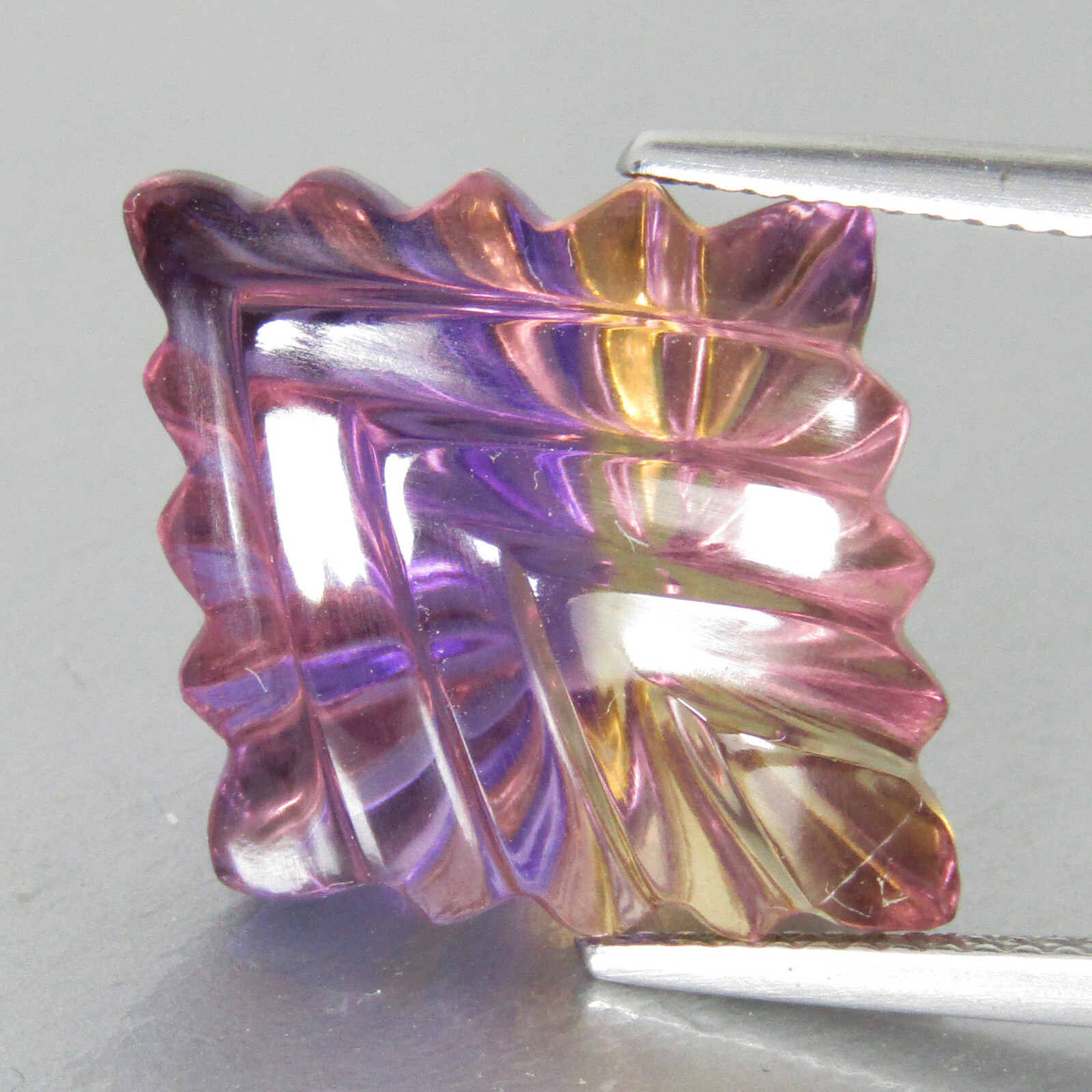 15.79Cts Delightful Natural Bolivian Ametrine Fancy Carving Shape Collection Gem