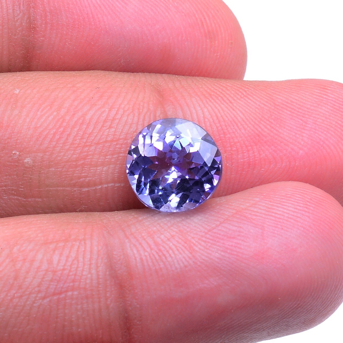 VVS Tanzanite Premium 9mm Round Cut 4.16 Cts, Rare D Block AAA Flawless Gemstone