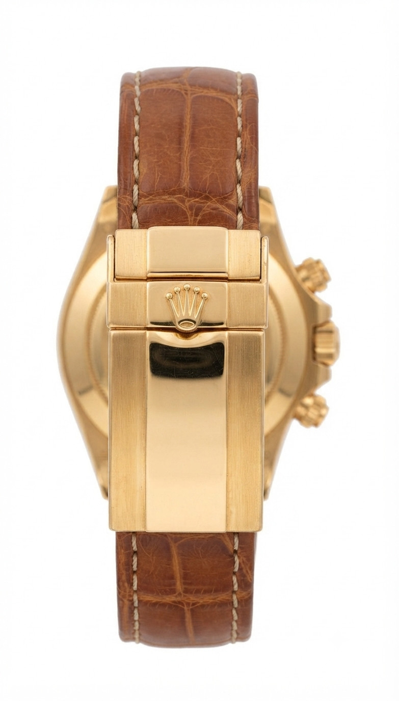Rolex Daytona Yellow Gold Dark Mother of Pearl MOP Roman Black 116518 BOX PAPERS