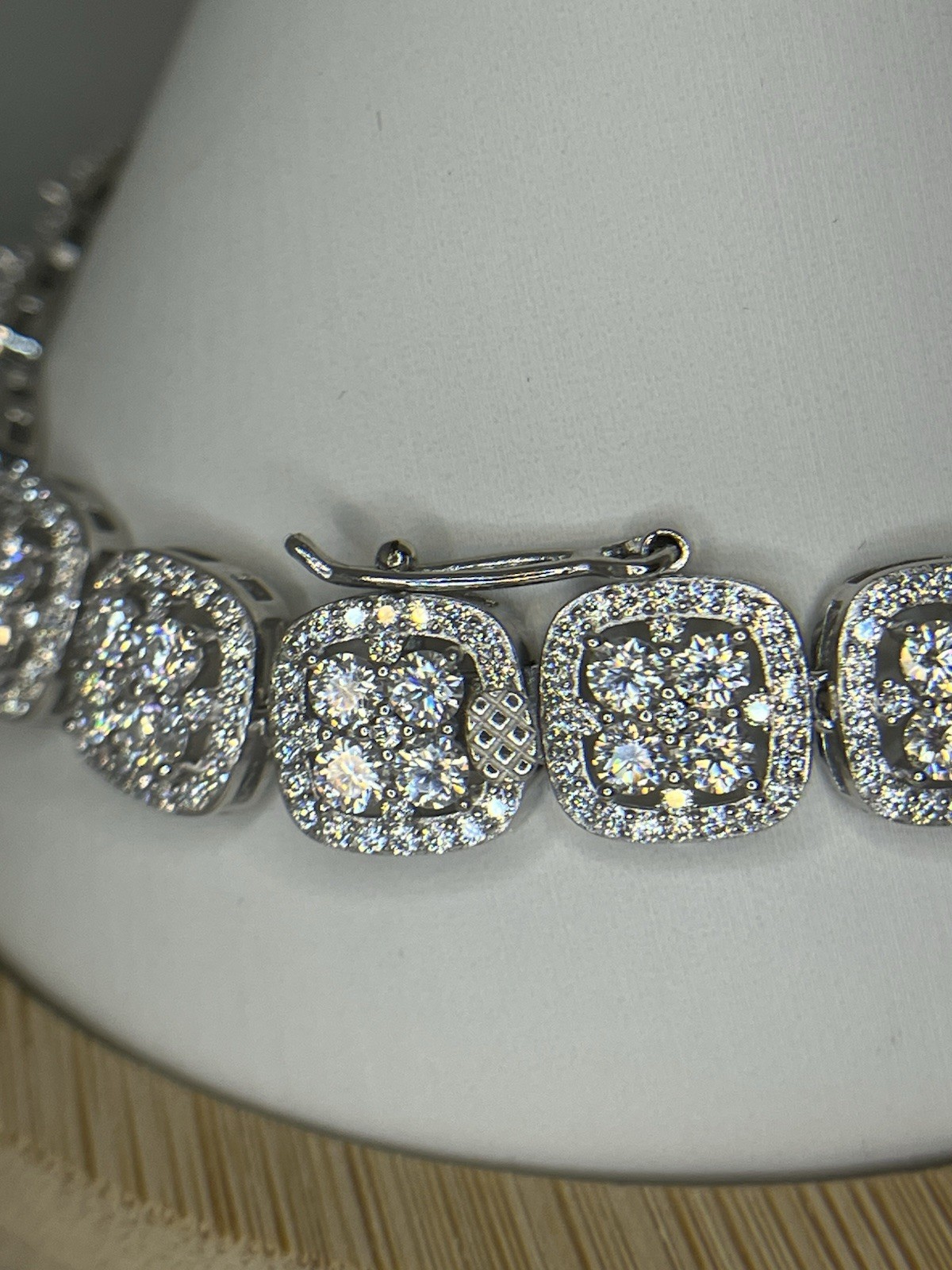 27 TCW Moissanite 11.8MM 8” Custom Made Tennis Bracelet .925 Sterling Silver.