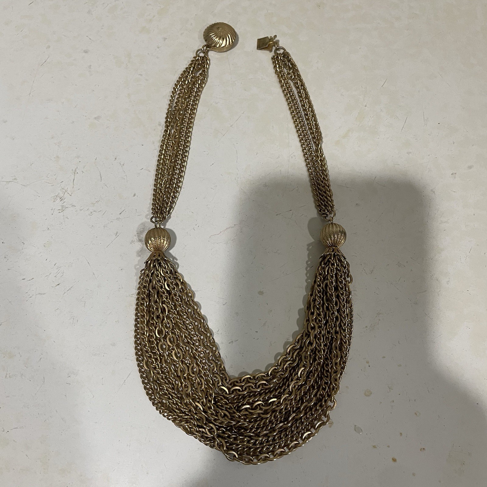 Vintage Multi-chain Gold Chain Choker Necklace With Clasp