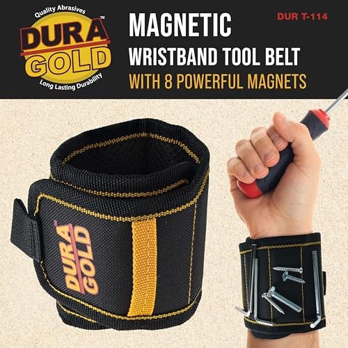 Dura-Gold Magnetic Wristband Tool Belt – Holds Fasteners