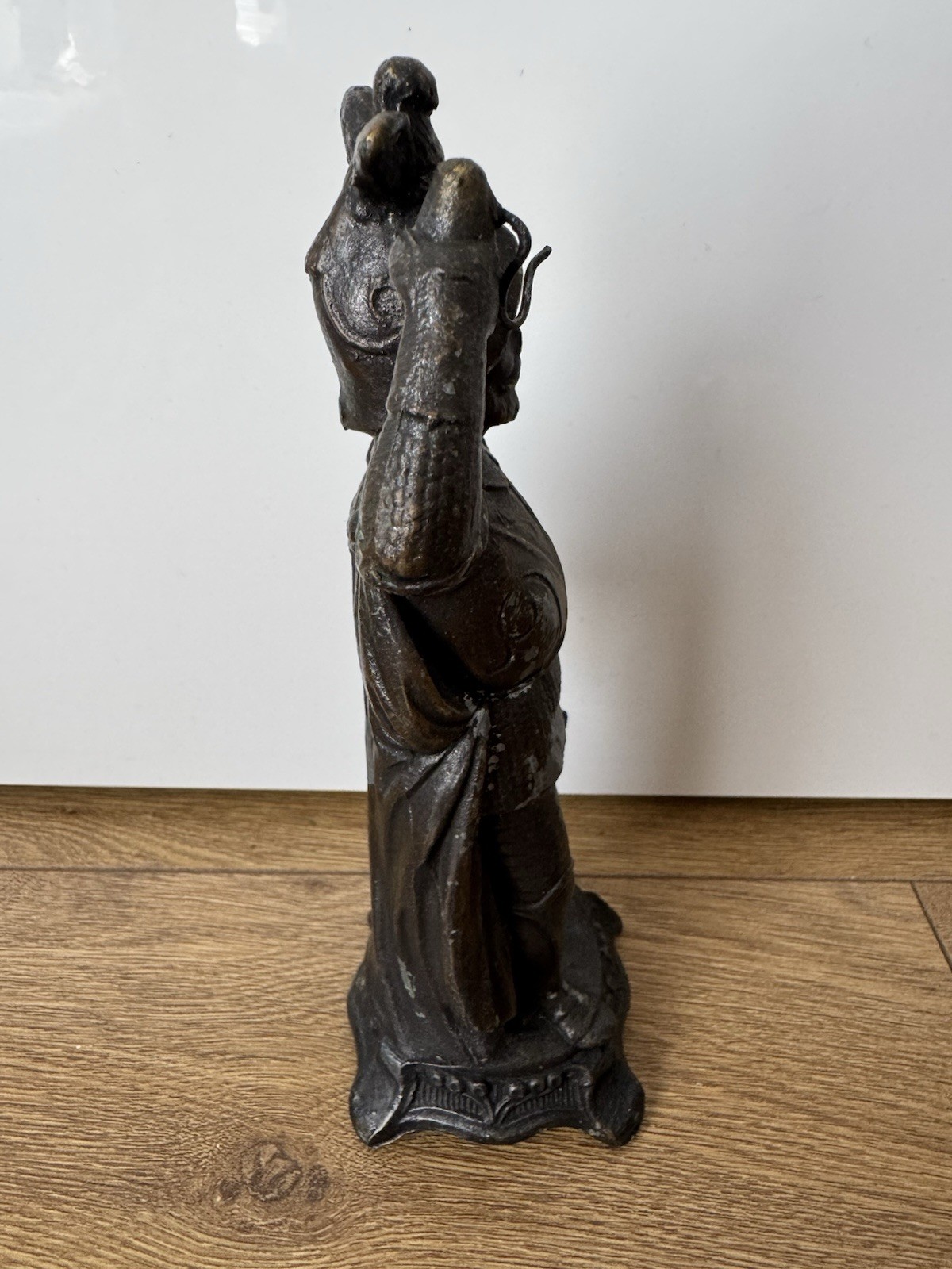Antique Spelter Knight Armour Pocket Watch Display Stand Desk Figurine 190mm