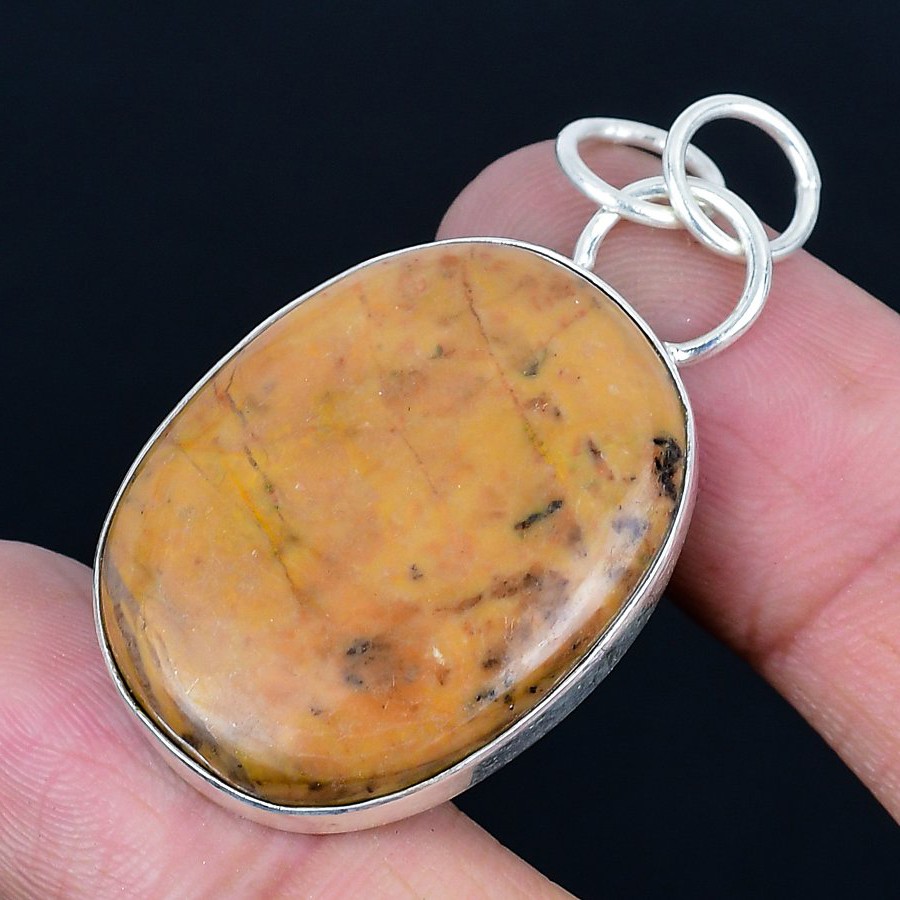 Mesmerising Bauxite Gemstone 925 Sterling Silver Jewelry Pendant 1.89″ z180