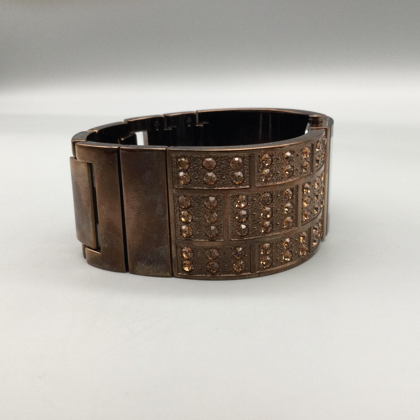 DKNY NY-3885 Womens Watch 28mm Brown Dial Crystals Bangle New Battery 7″