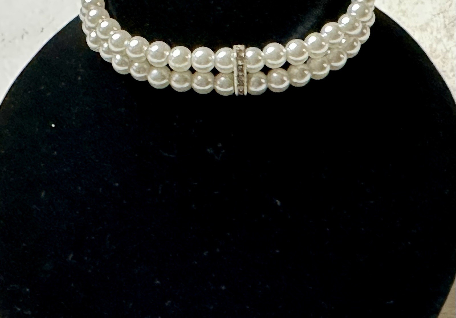 2 Strand Faux Pear Choker Necklace n885
