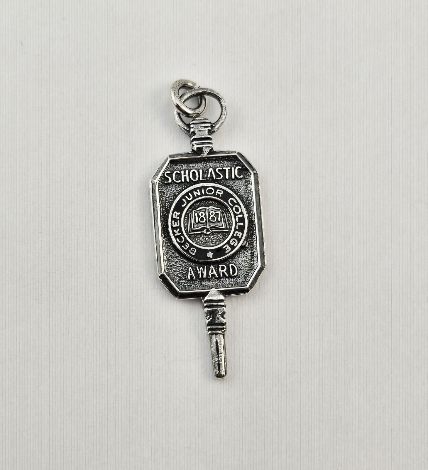 Vintage Sterling Silver Becker Junior College Scholastic Award Charm 4.5g 1887
