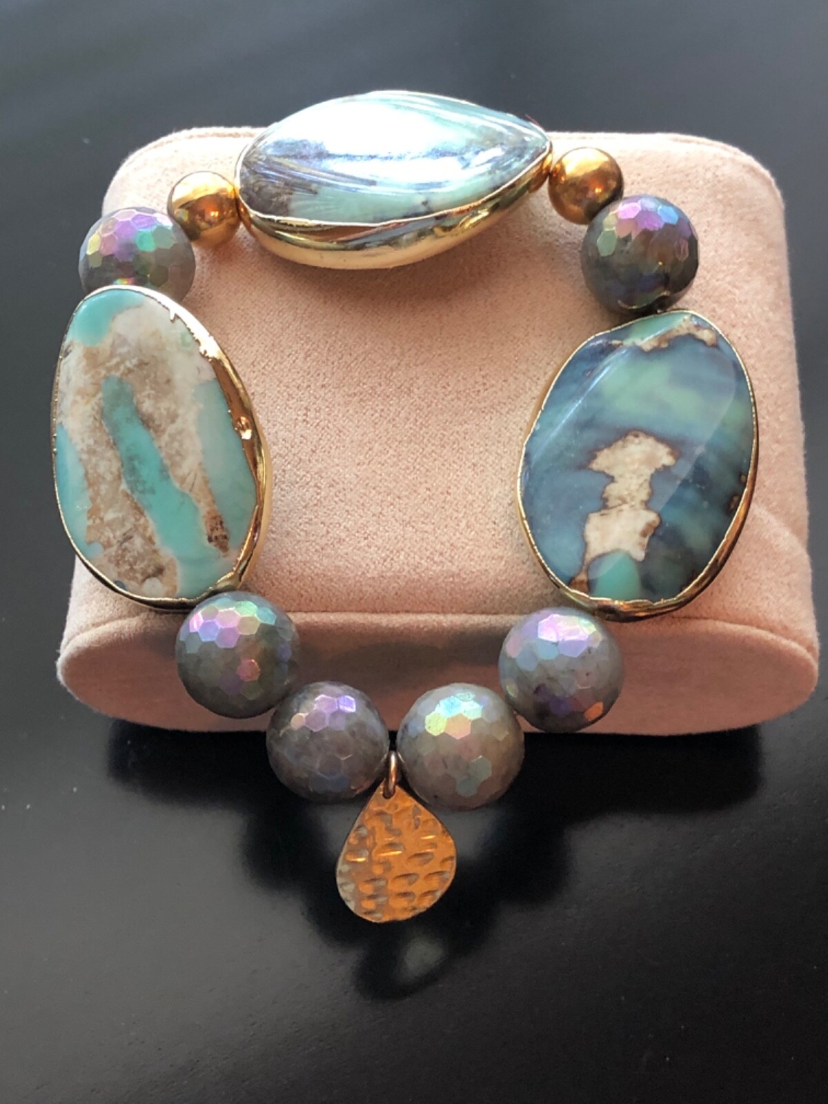 Devon Leigh Multihued Stone & Bead -Stretch Bracelet – Fits up to 6-1/2 in. NWOT