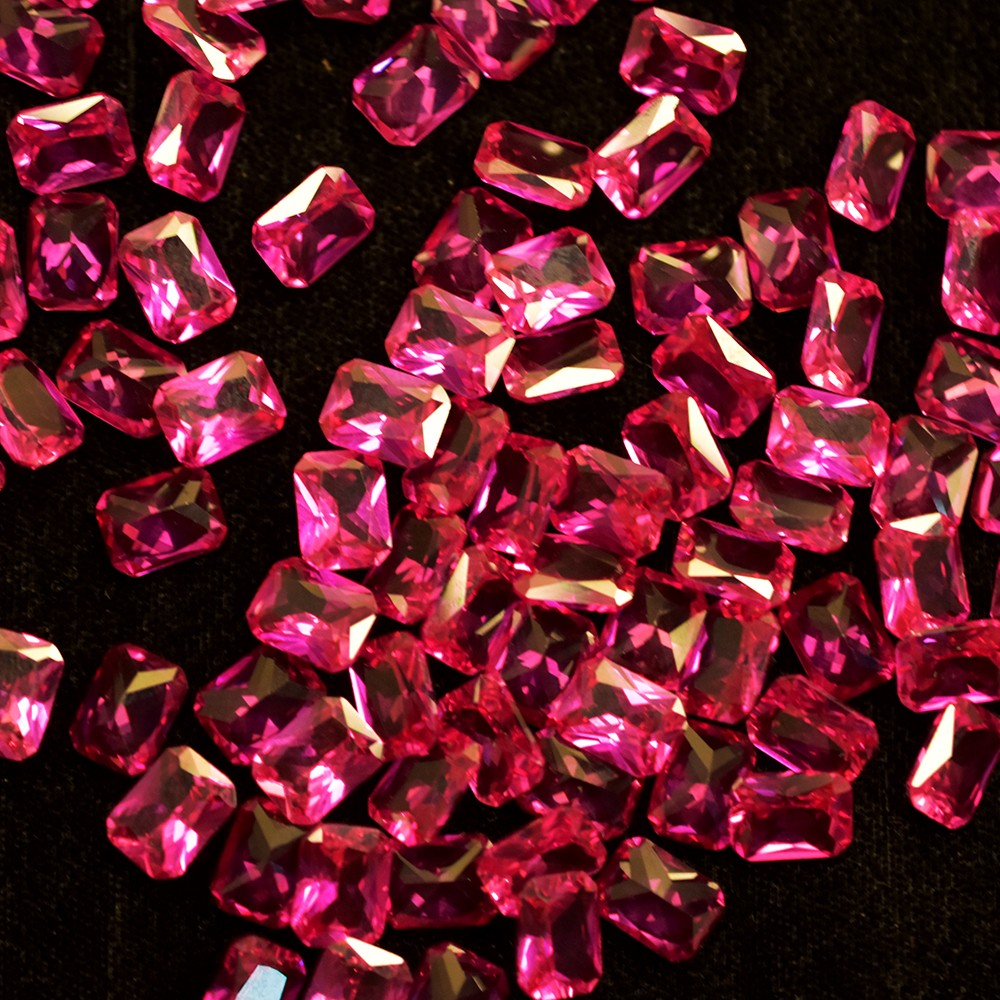 CERTIFIED Pink Sapphire 12.00 Ct 7×5 mm Lot Perfect Emerald Cut Natural Gemstone