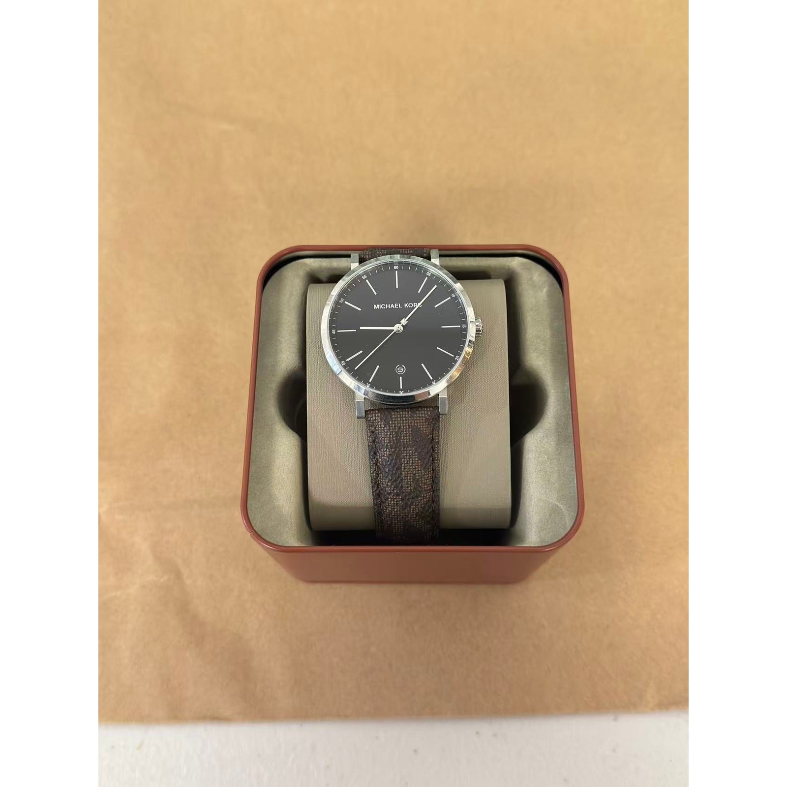 Michael Kors MK8813 Irving Quartz Three-Hand Brown PVC Men’s Watch