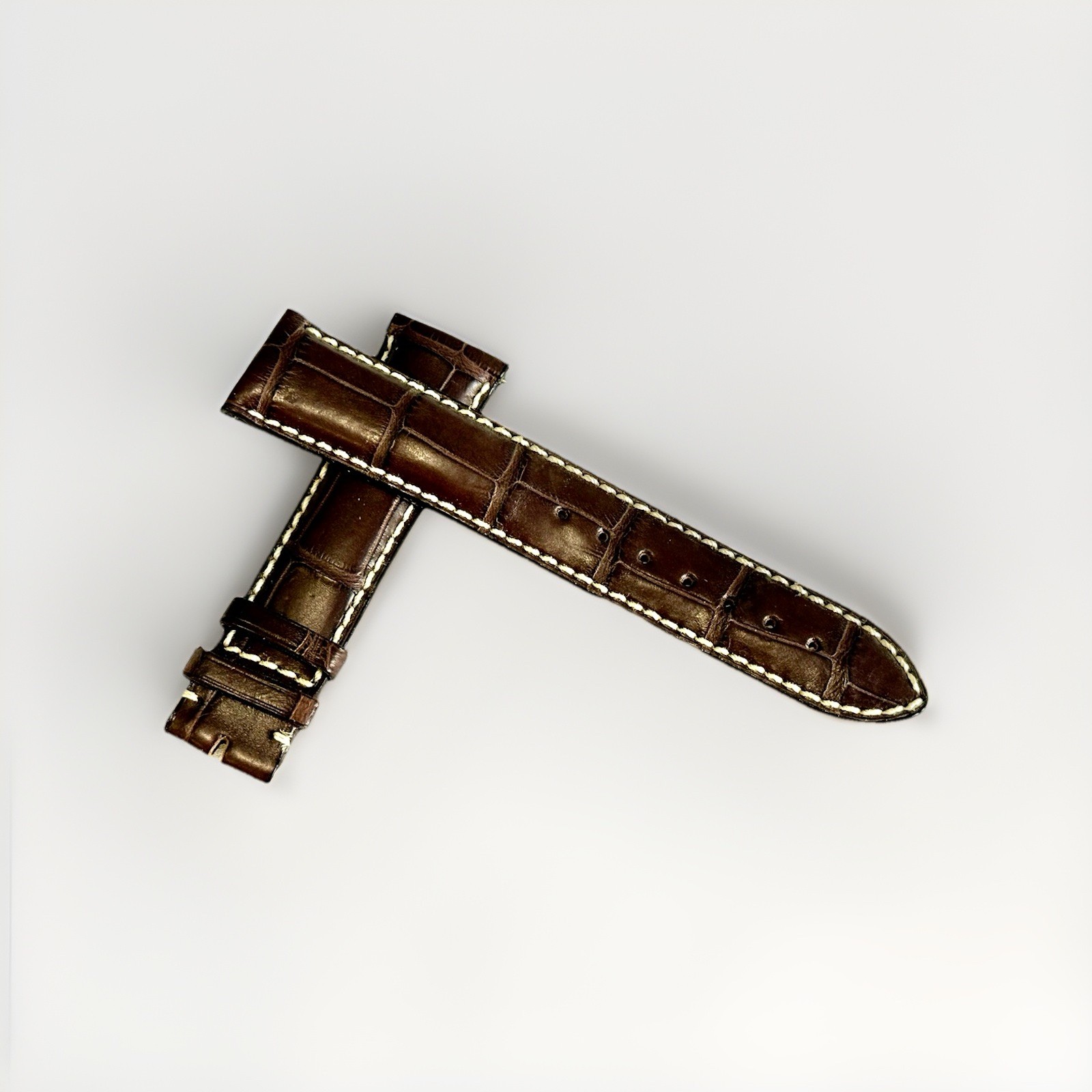 Jacques Lemans 21mm Genuine Alligator Watch Strap – Dark Brown (Satin)