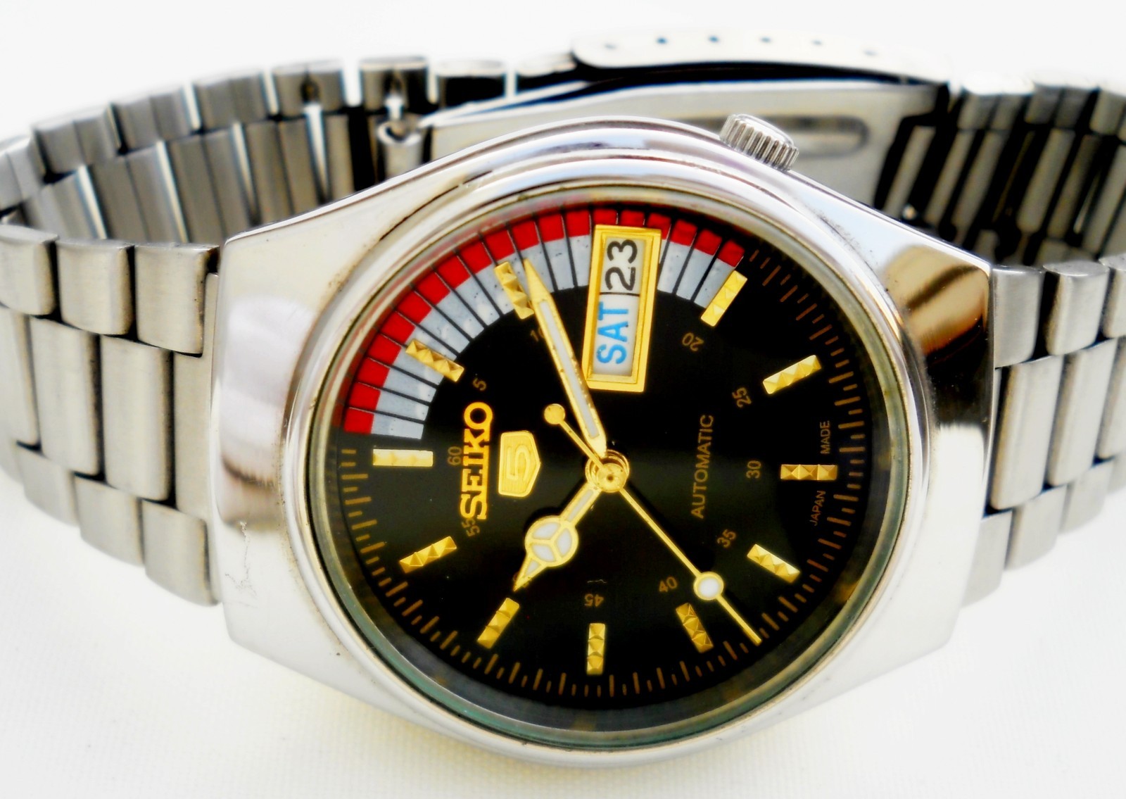 Vintage Seiko 5 Automatic 7S26 Japan Men’s Watch – Aftermarket Black Rally Dial