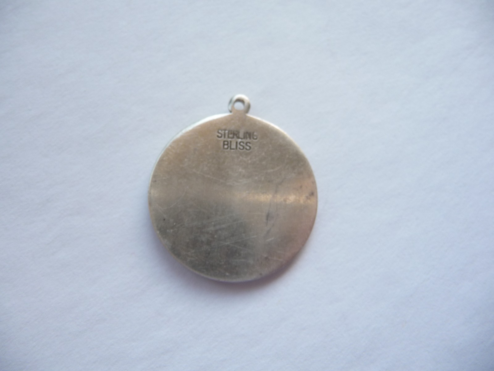 VINTAGE “SAINT MATTHEW PRAY FOR US” STERLING SILVER BLISS ROUND PENDANT