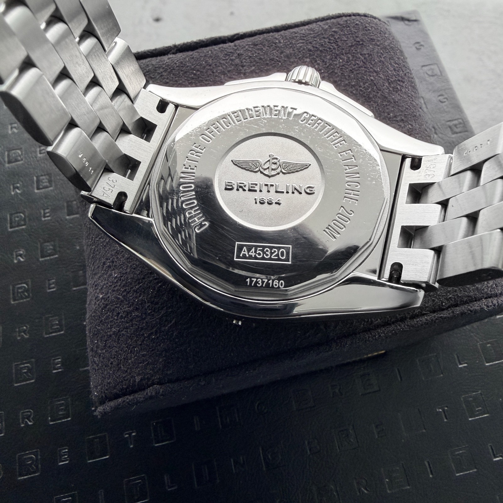 44 Breitling Galactic 44 A45310 – Box and Papers + Blue Dial
