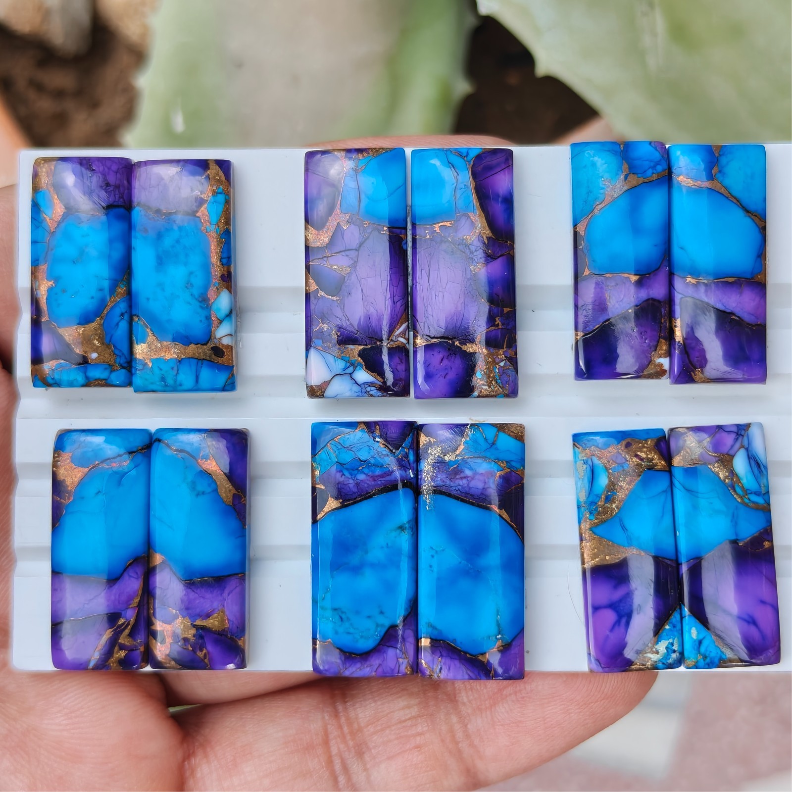 Purple Mohave Turquoise Cabochon Spiny Oyster Cabochon Loose Gemstone Jewelry Ma