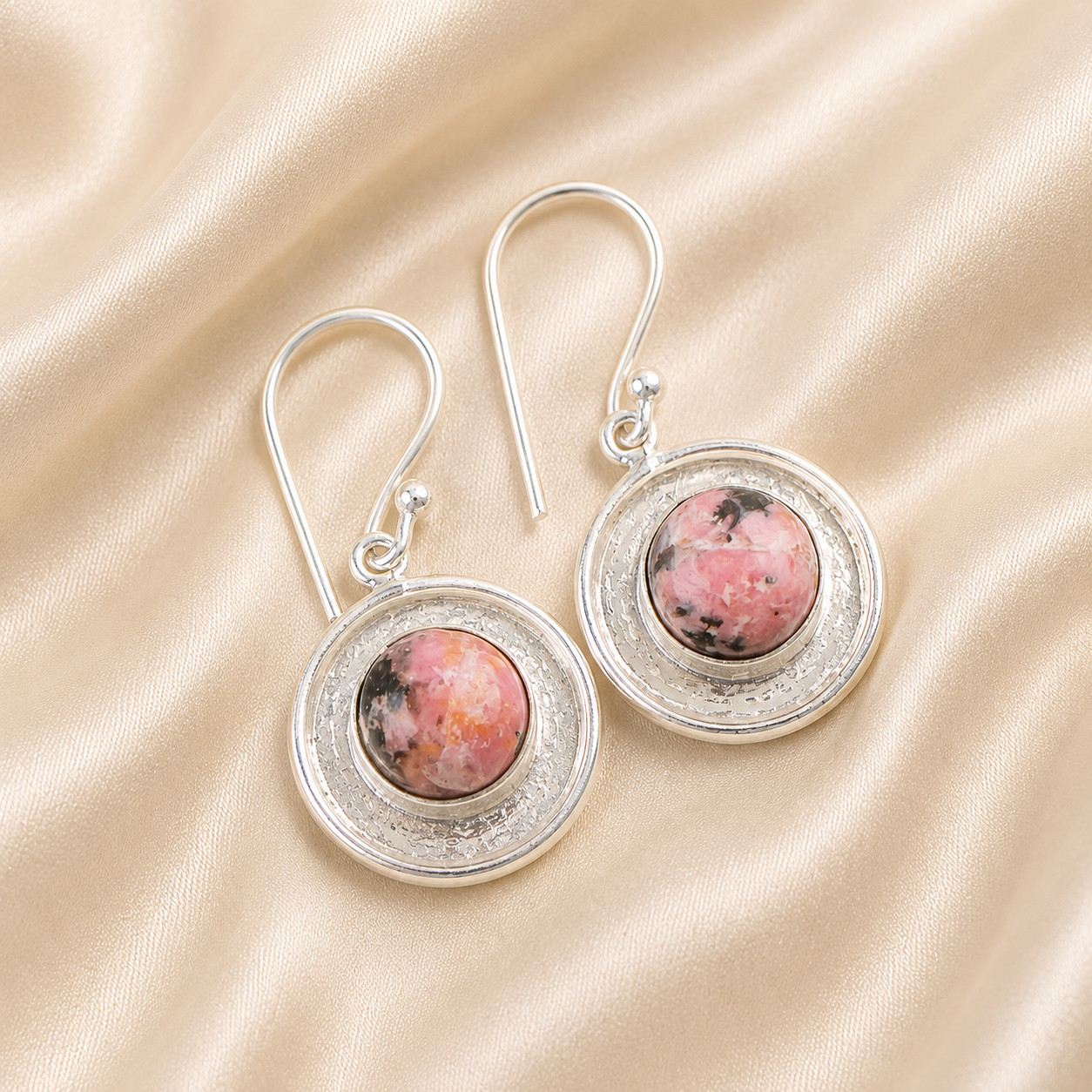 Natural Black Rhodonite Gemstone 925 Sterling Silver Designer Drop Earring 1.40″