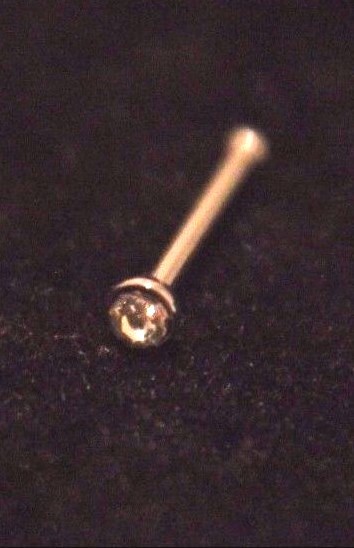 1 5 10 Bulk Nose Bone Stud Straight Stem 2mm Crystal Gem Bar Screw Ring Jewelry
