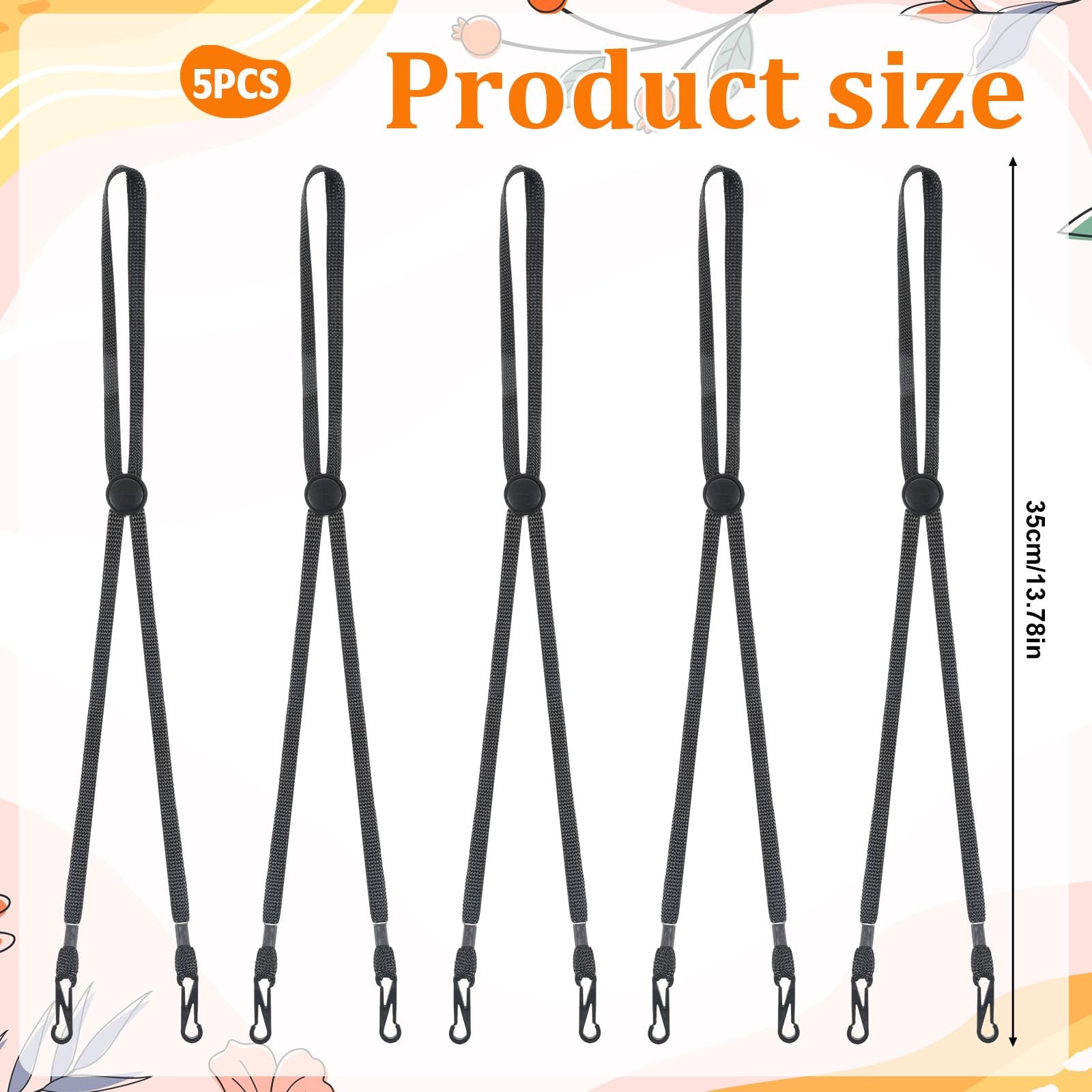 5 Pcs Adjustable Hat Strap, Elastic Hats Removable Chin Cord Windproof AntiLo…