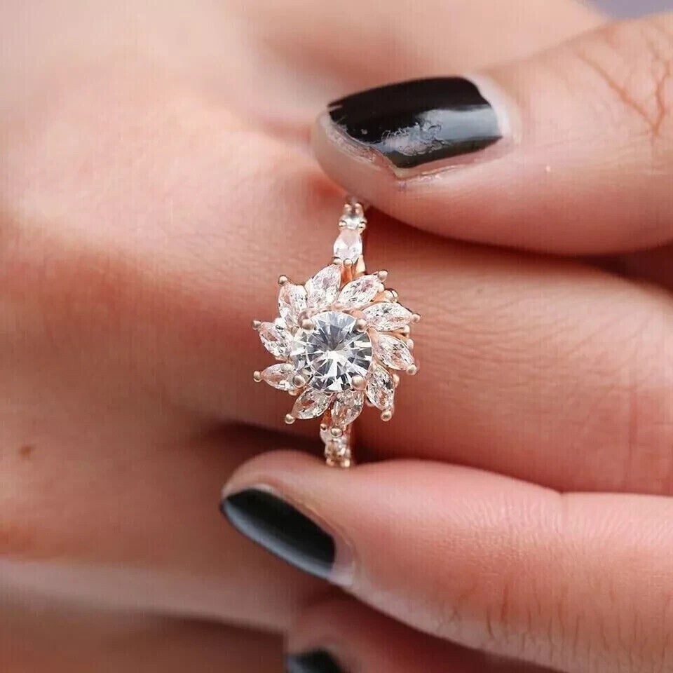 2Ct Round Cut Simulated Diamond Stunning Engagement Ring In 14K Rose Gold Plated