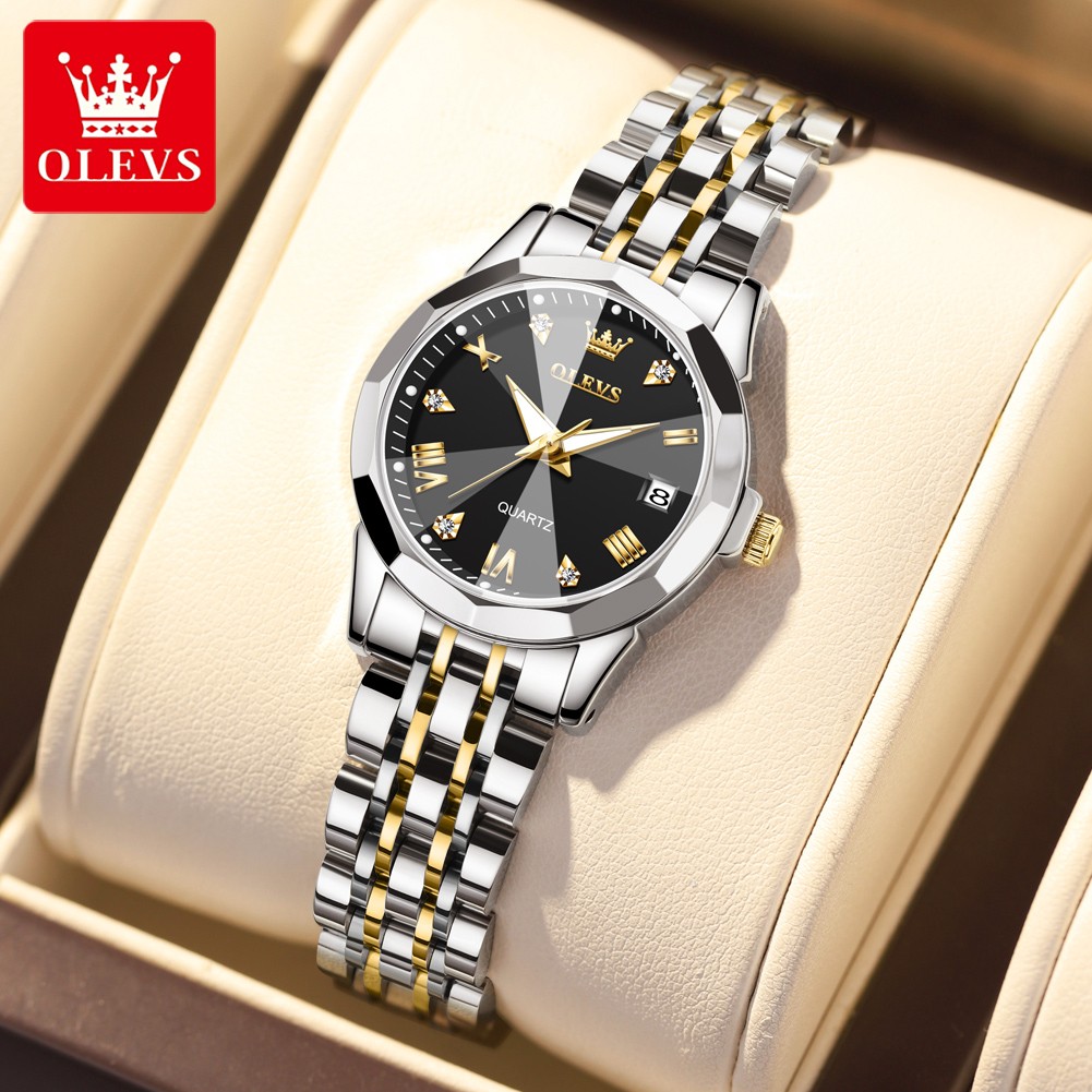 OLEVS Women Watch Stainless Steel 3 ATM Waterproof Wristwatch