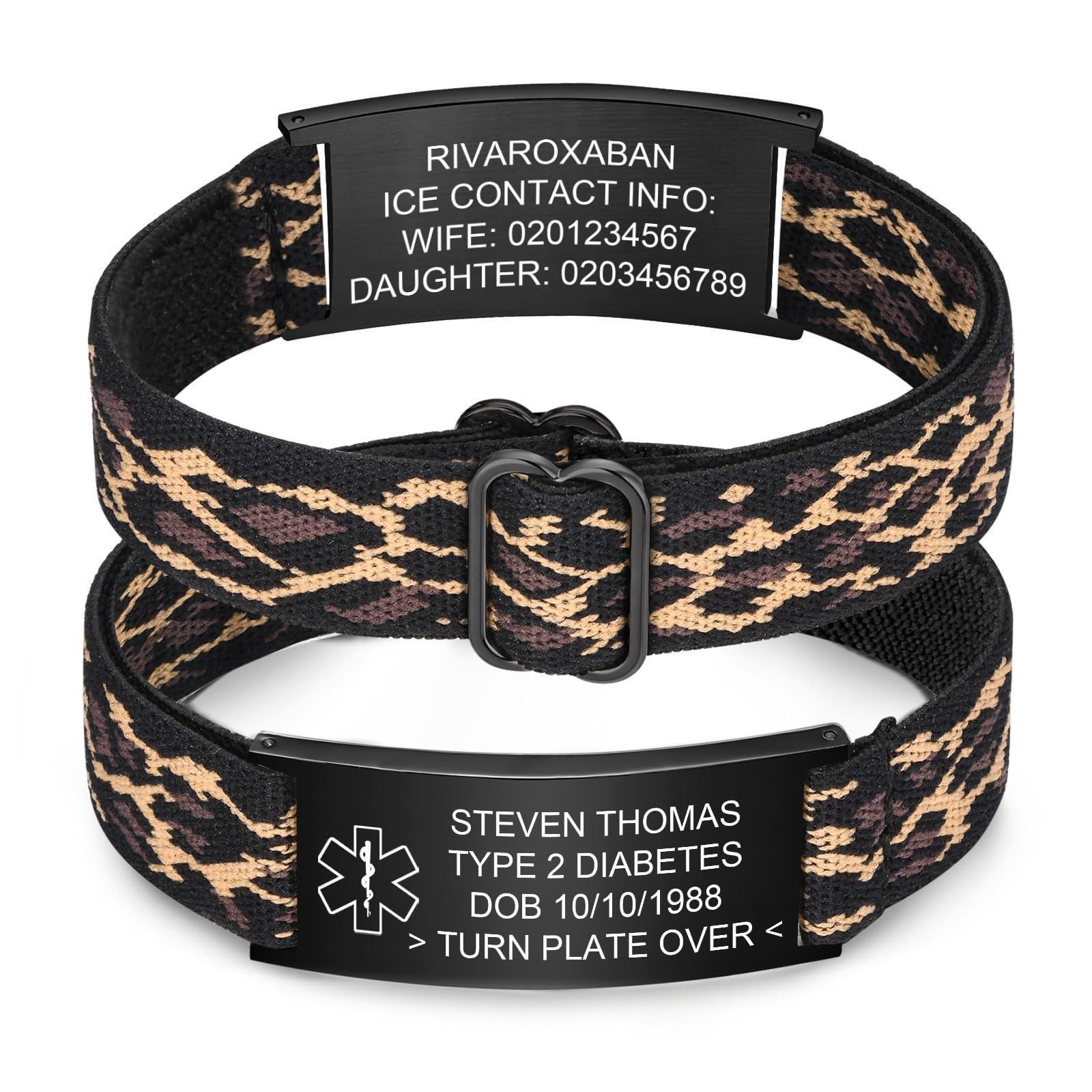 Free Engraving Personalized Medical Alert Bracelet Stainless Steel Wristband