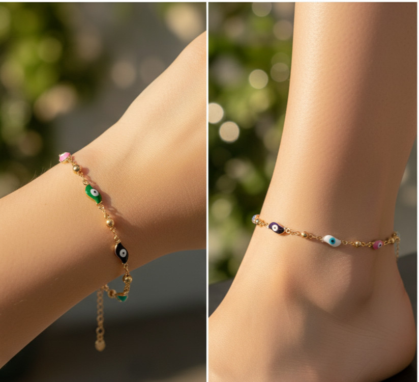 Stacking Bracelet, Evil Eye Bracelet Colorful Nazar Charm Wrist Jewelry