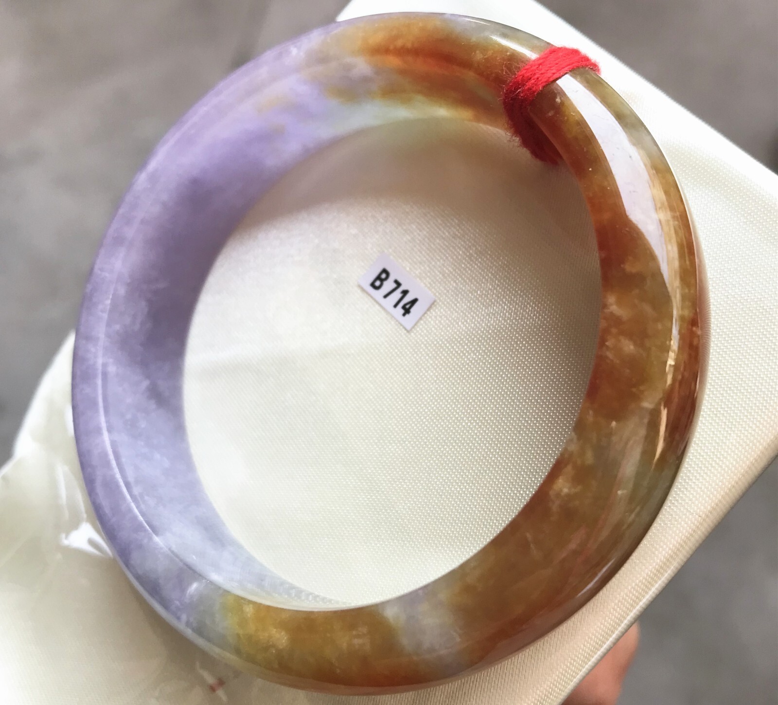 58.3mm Natural Ice Red Lavender Jadeite Jade Bracelet Burma Jade Bangle
