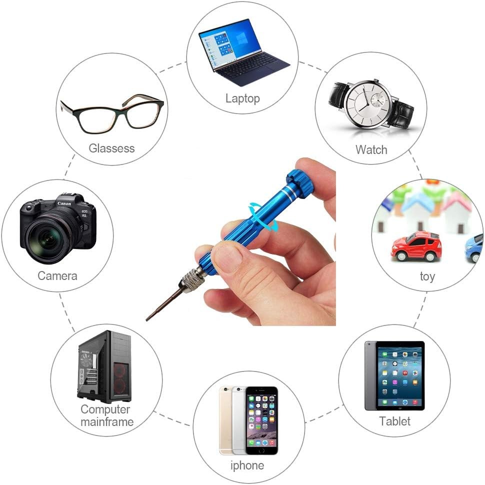 Eyeglass Repair Kit, 5-in-1 Multifunctional Precision Screwdriver Set (torxT5~T6