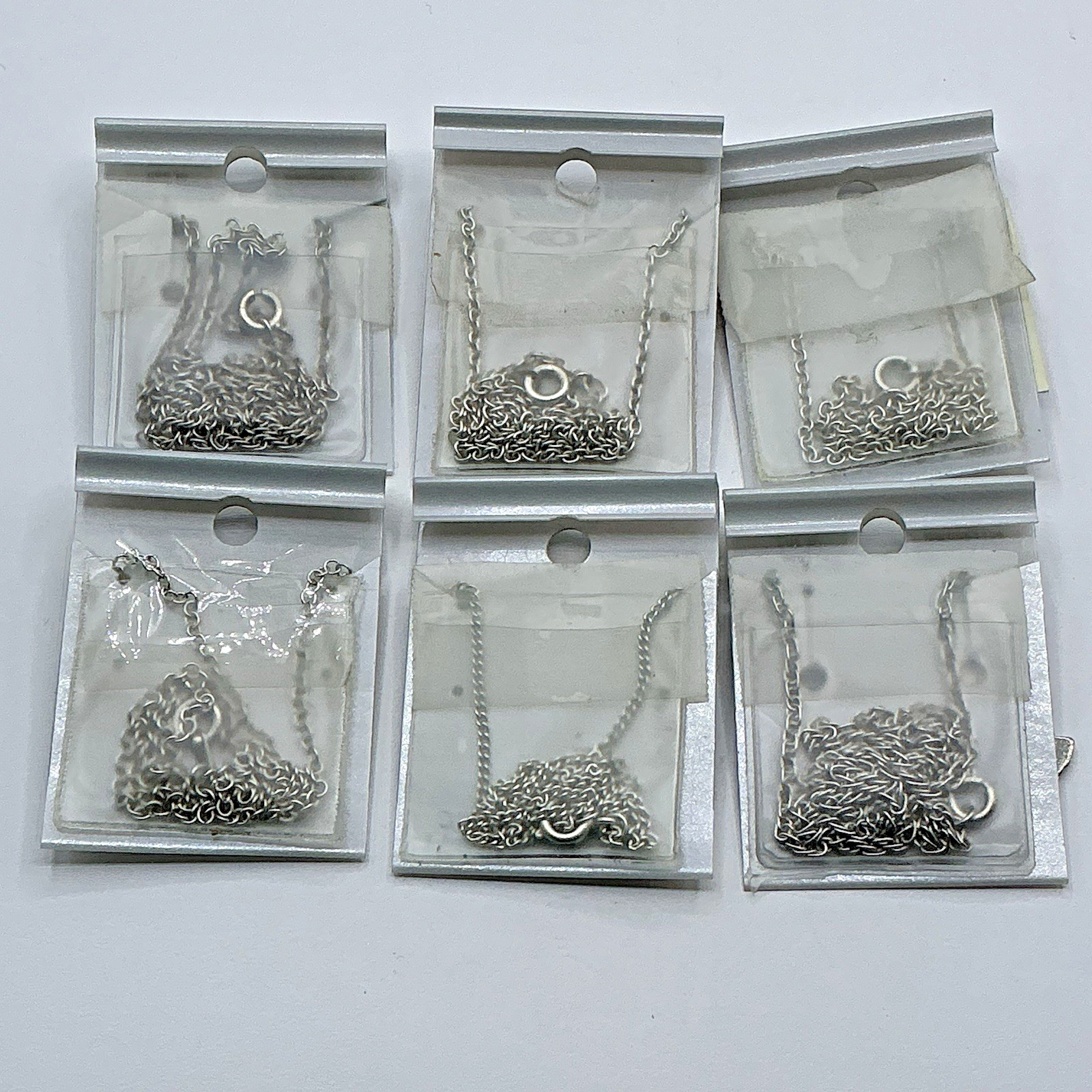 Vtg Silver Tone 18” Necklace Lot of 6 Hand Crafted In USA Heart Unicorn Snake