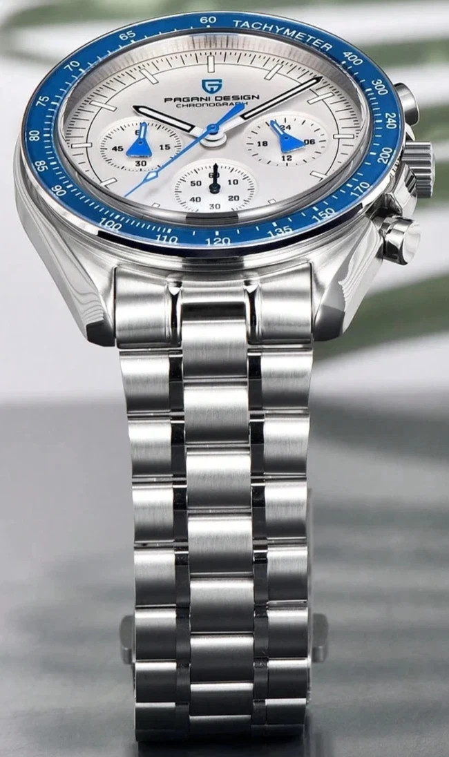 Pagani Design 1701 42mm Moon Chronograph Lumin AR Sapphire Blue Bezel Seiko VH63