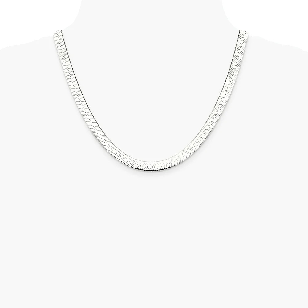 Sterling Silver 8mm Magic Herringbone Chain Necklace 18″-24″