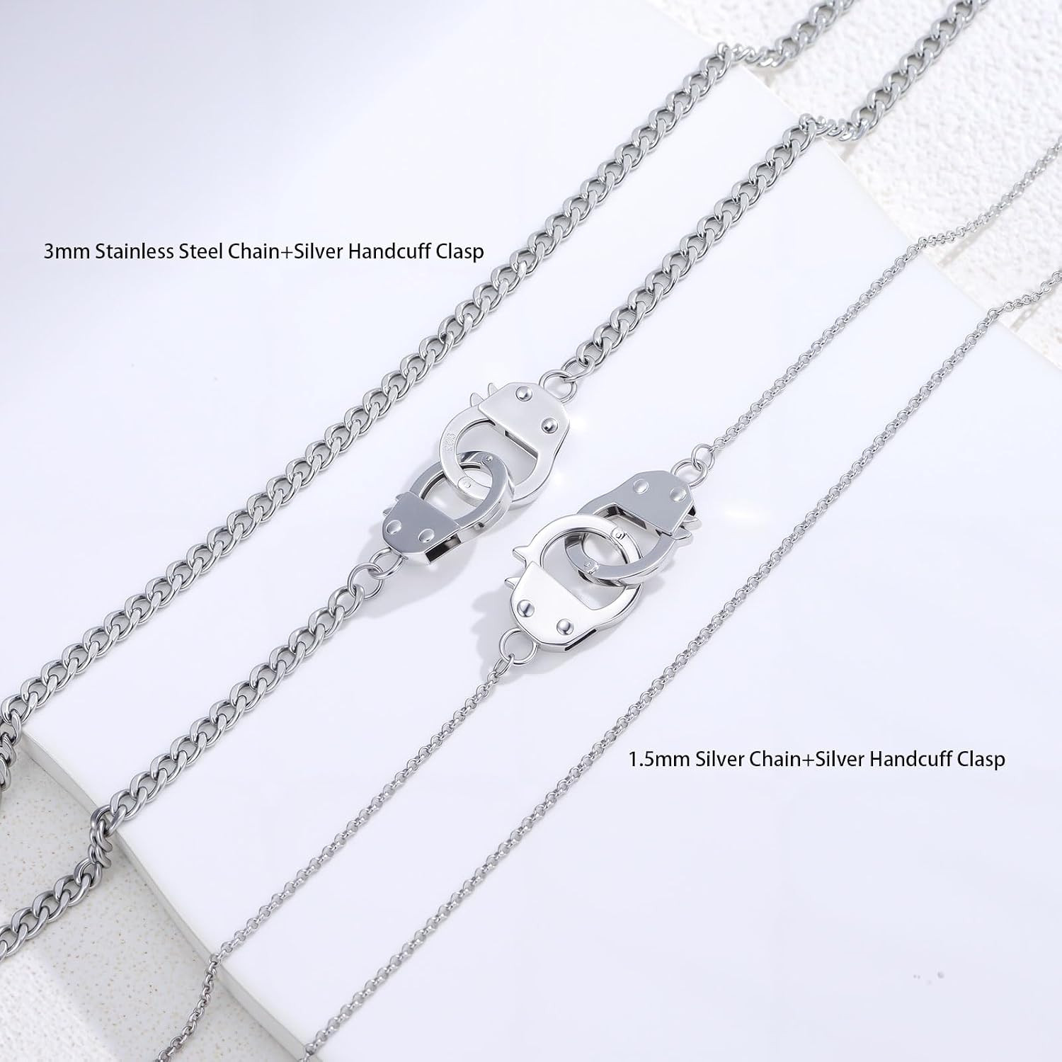 925 Sterling Silver Handcuff Choker Necklace – Hypoallergenic Punk Jewelry